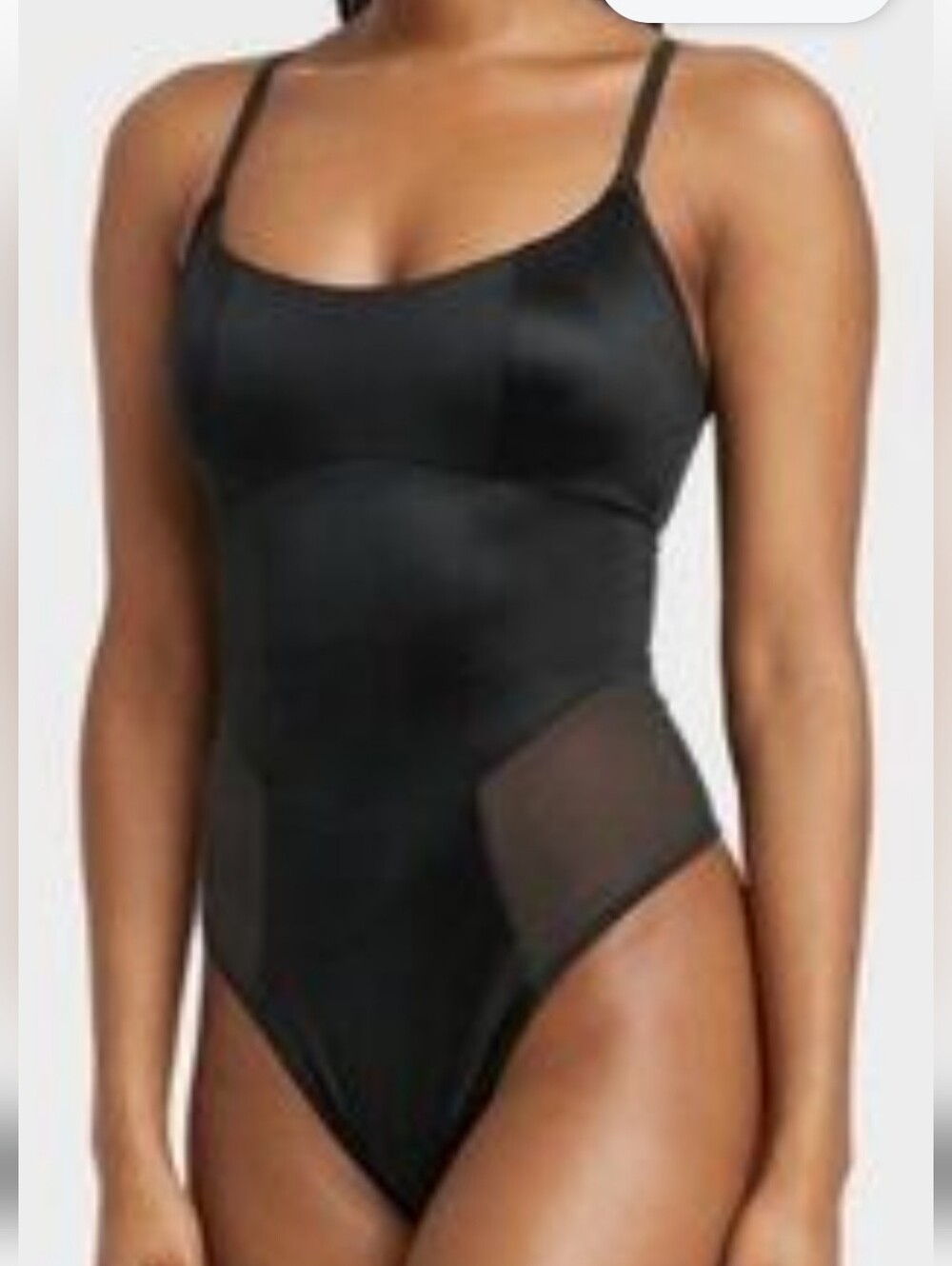 Black Shapewear Bodysuit with Adjustable Straps